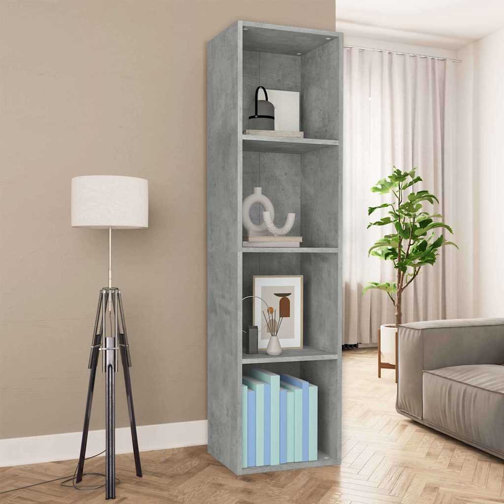 vidaXL Kirjahylly/TV-taso betoninharmaa 36x30x143 cm tekninen puu
