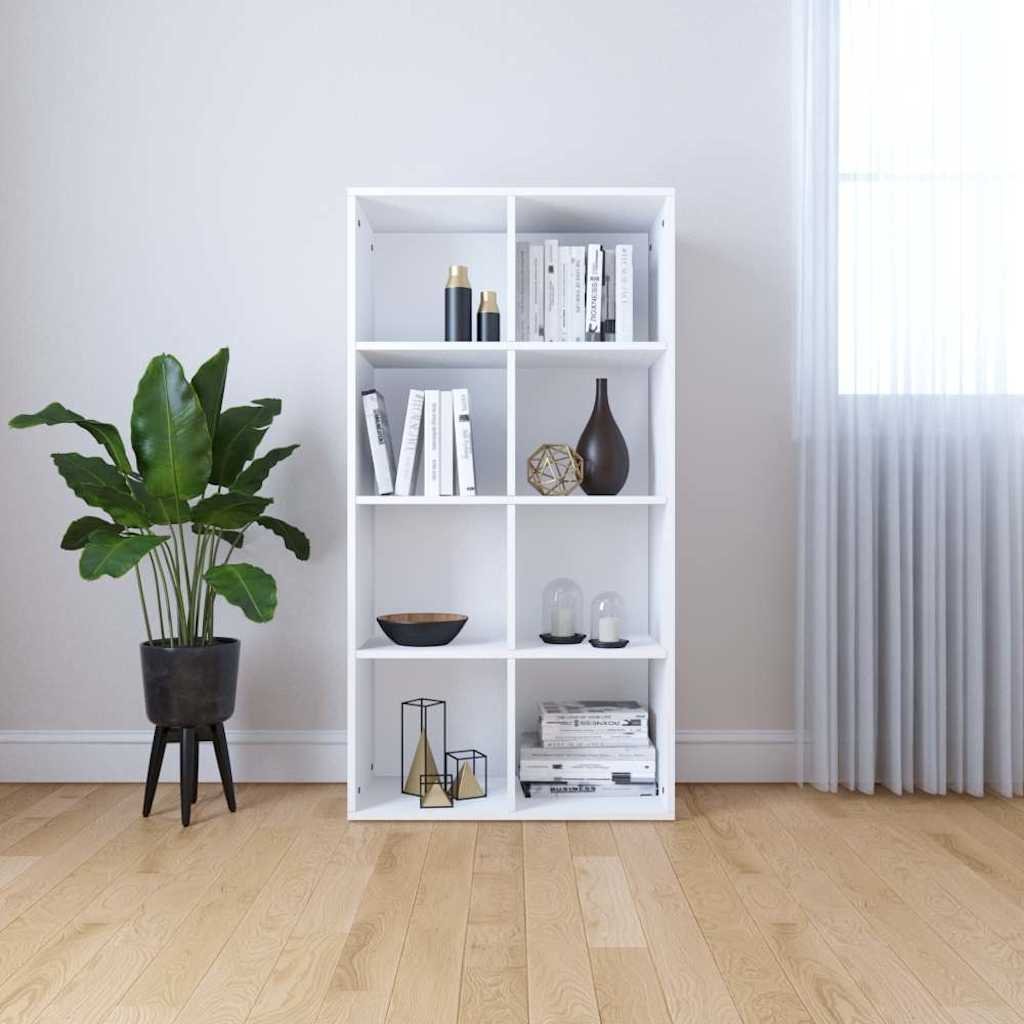 vidaXL Kirjahylly/senkki valkoinen 66x30x130 cm tekninen puu
