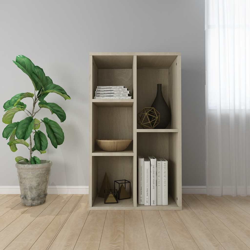 vidaXL Kirjahylly/senkki Sonoma tammi 50x25x80 cm tekninen puu