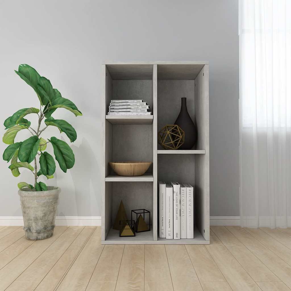 vidaXL Kirjahylly/senkki betoninharmaa 50x25x80 cm tekninen puu