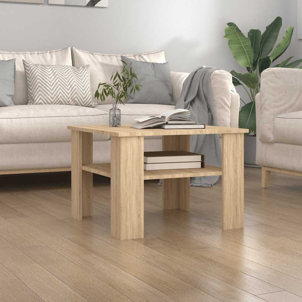 vidaXL Sohvapöytä Sonoma-tammi 60x60x42 cm tekninen puu