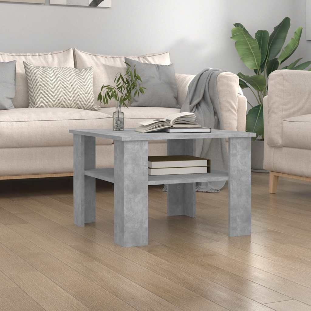vidaXL Sohvapöytä betoninharmaa 60x60x42 cm tekninen puu