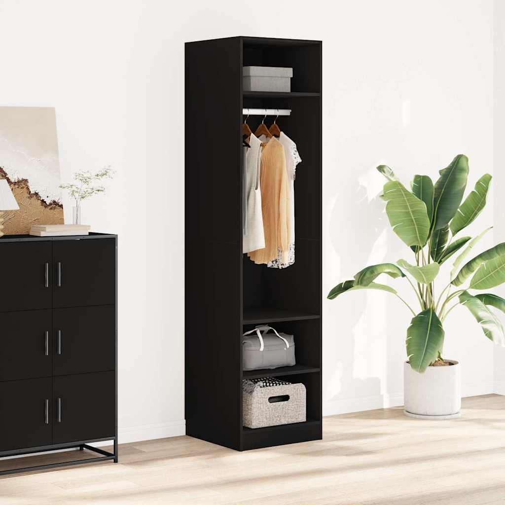 vidaXL Vaatekaappi musta 50x50x200 cm tekninen puu