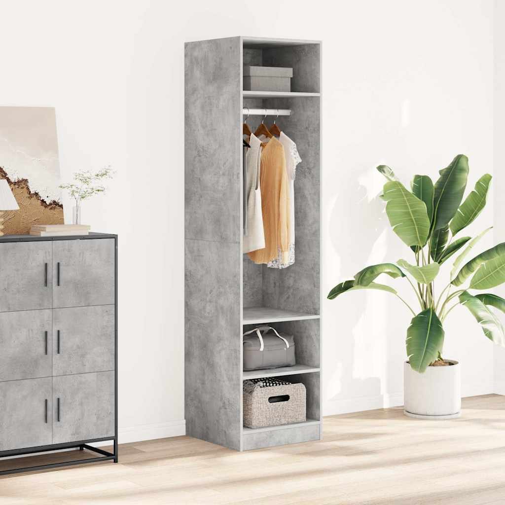 vidaXL Vaatekaappi betoninharmaa 50x50x200 cm tekninen puu
