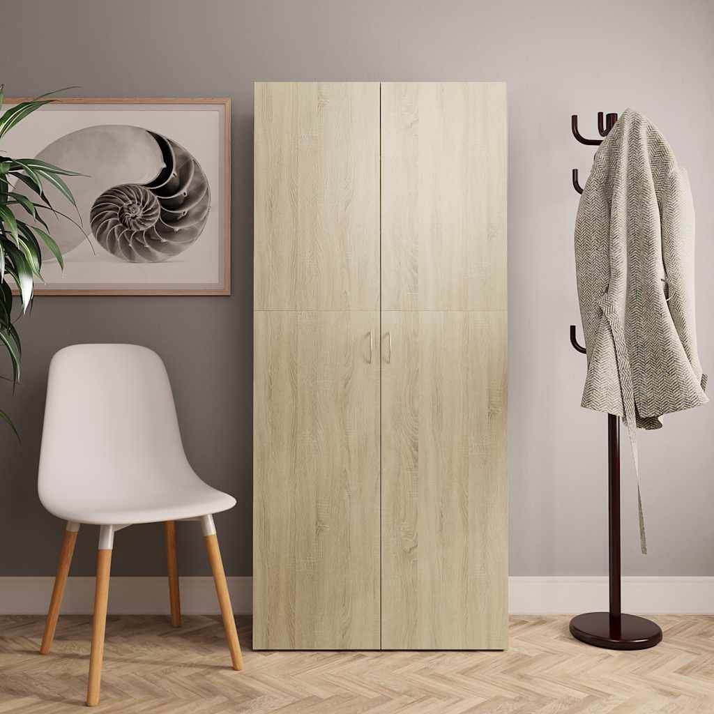 vidaXL Kenkäkaappi Sonoma-tammi 80x35,5x180 cm tekninen puu