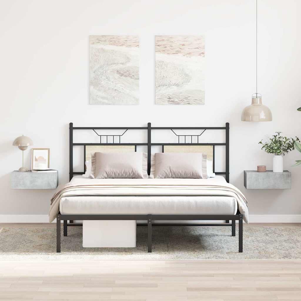 vidaXL Kelluvat yöpöydät 2 kpl betoninharmaa 40x30x15 cm tekninen puu