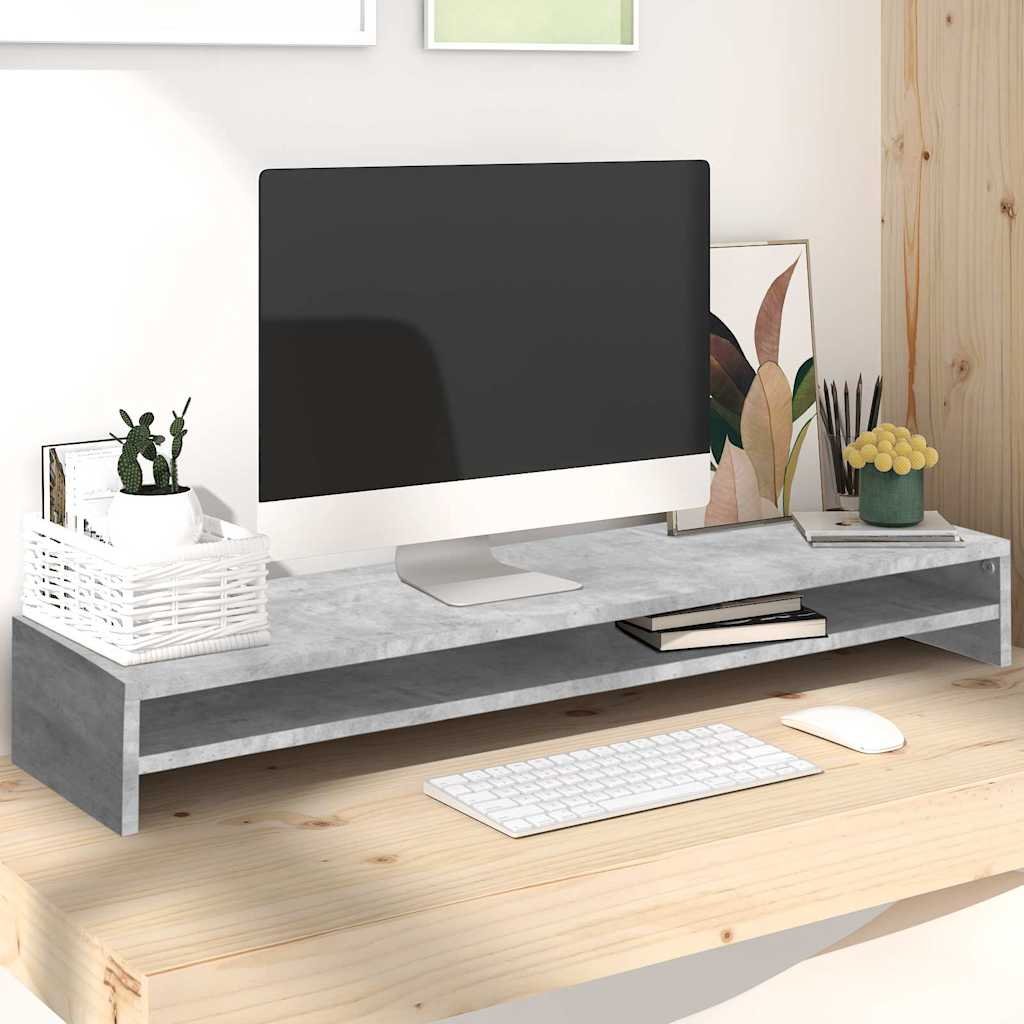 vidaXL Näyttökoroke betoninharmaa 100x24x13 cm tekninen puu