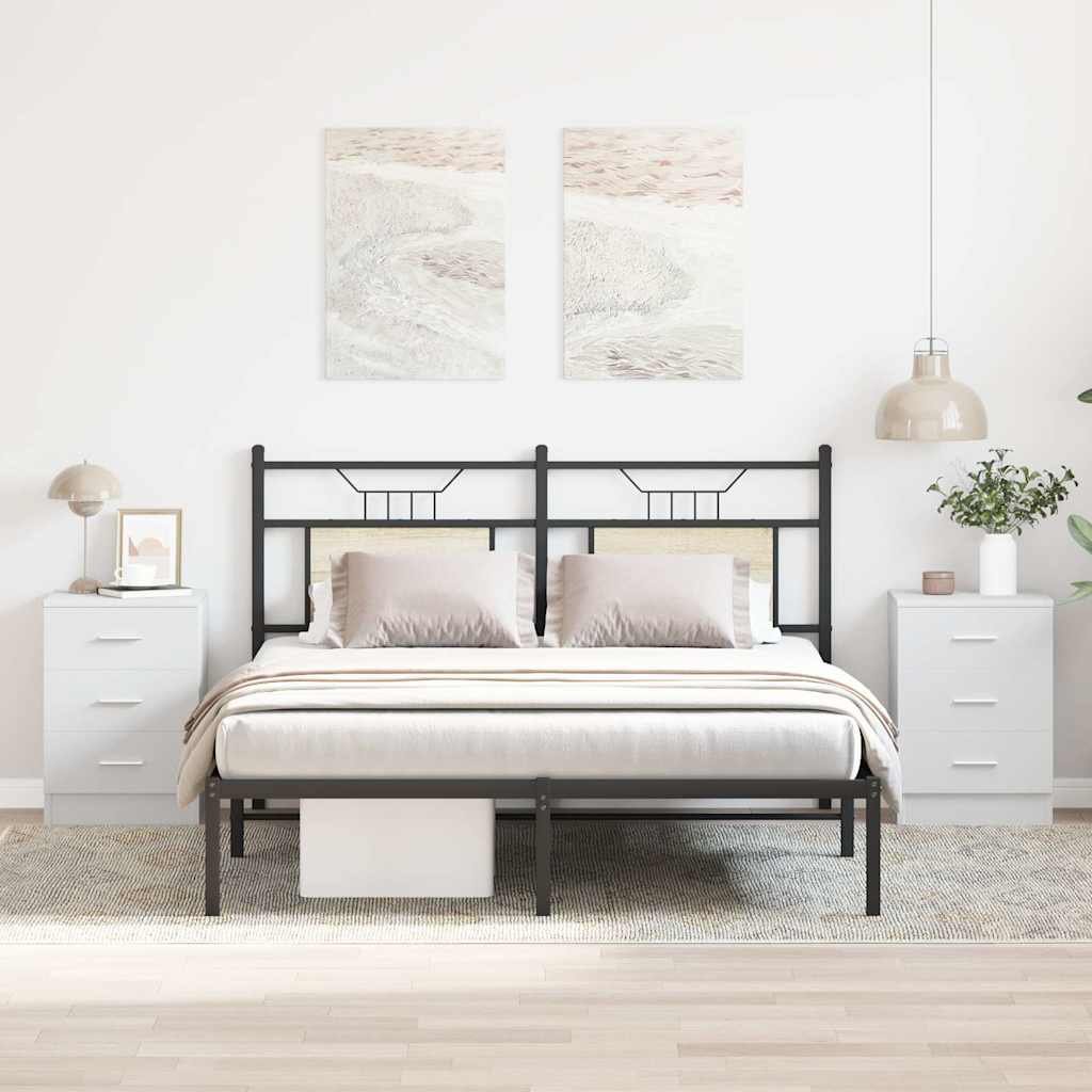 vidaXL Yöpöydät 2 kpl valkoinen 38x35x56 cm tekninen puu