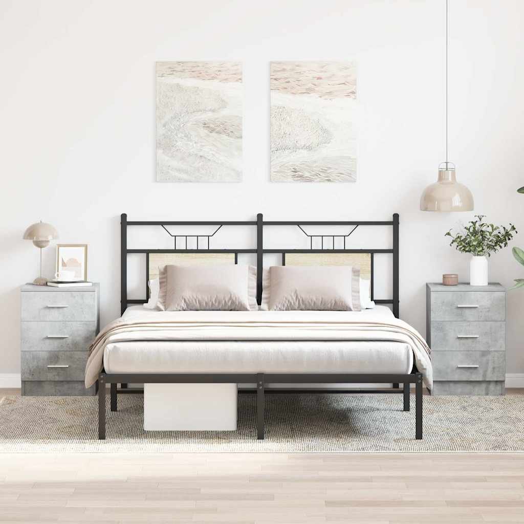 vidaXL Yöpöydät 2 kpl betoninharmaa 38x35x56 cm tekninen puu