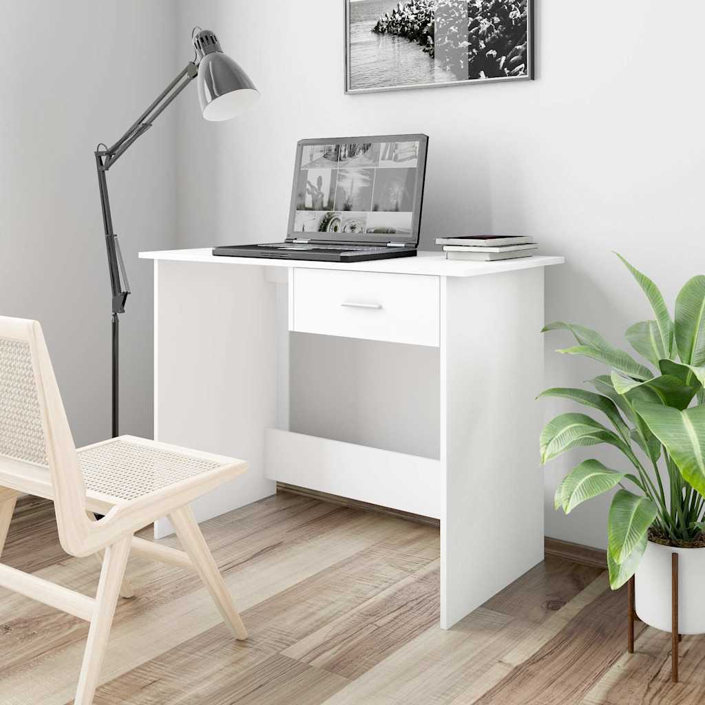 vidaXL Työpöytä valkoinen 100x50x76 cm tekninen puu