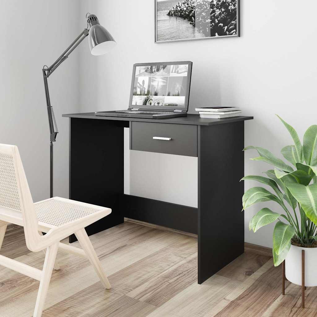 vidaXL Työpöytä musta 100x50x76 cm tekninen puu