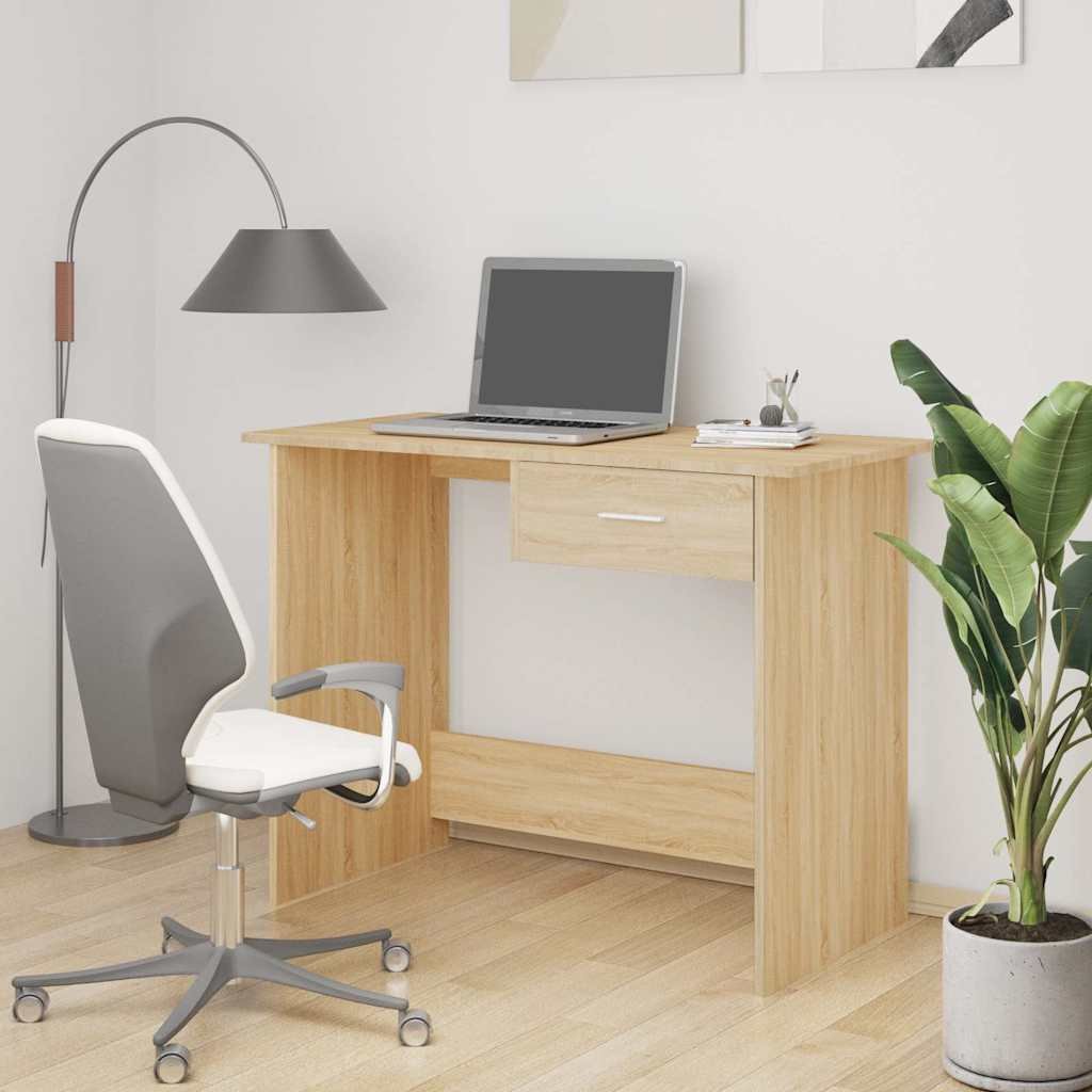 vidaXL Työpöytä Sonoma-tammi 100x50x76 cm tekninen puu