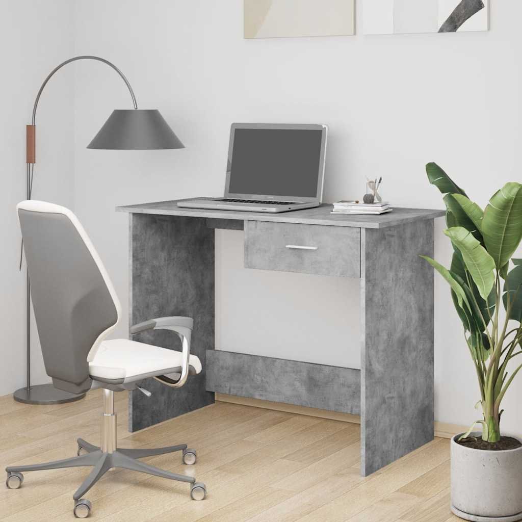 vidaXL Työpöytä betoninharmaa 100x50x76 cm tekninen puu