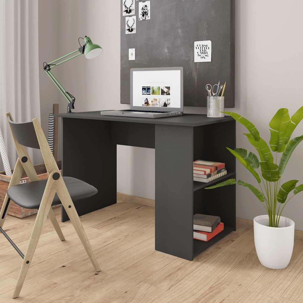 vidaXL Työpöytä harmaa 110x60x73 cm lastulevy
