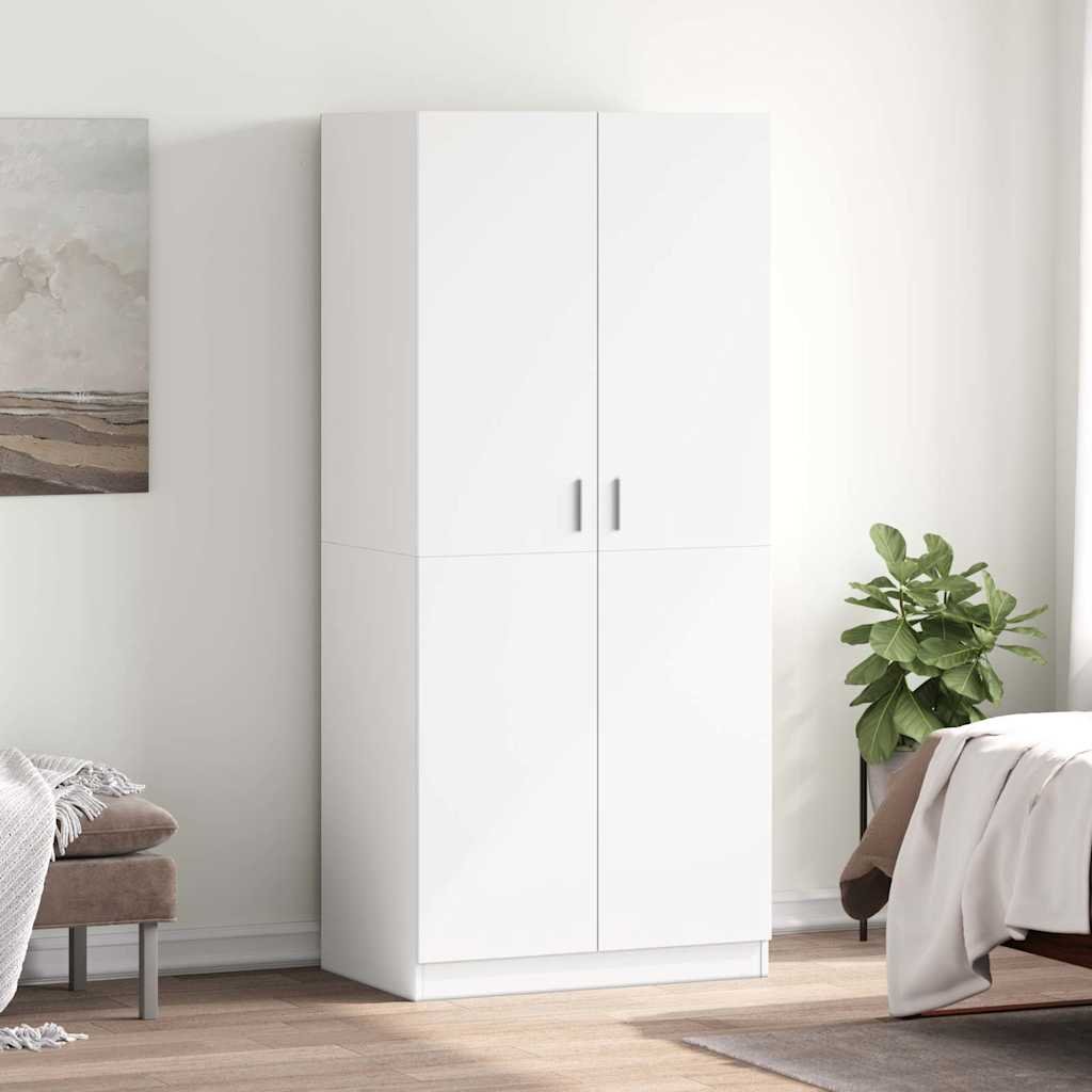 vidaXL Vaatekaappi valkoinen 80x52x180 cm tekninen puu