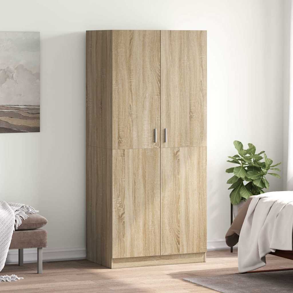 vidaXL Vaatekaappi Sonoma-tammi 80x52x180 cm tekninen puu