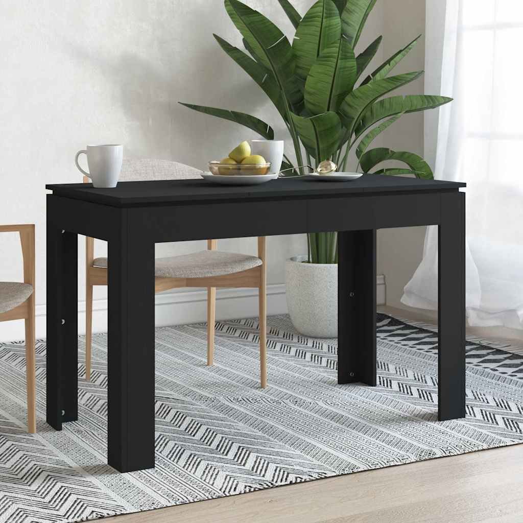 vidaXL Ruokapöytä musta 120x60x76 cm tekninen puu