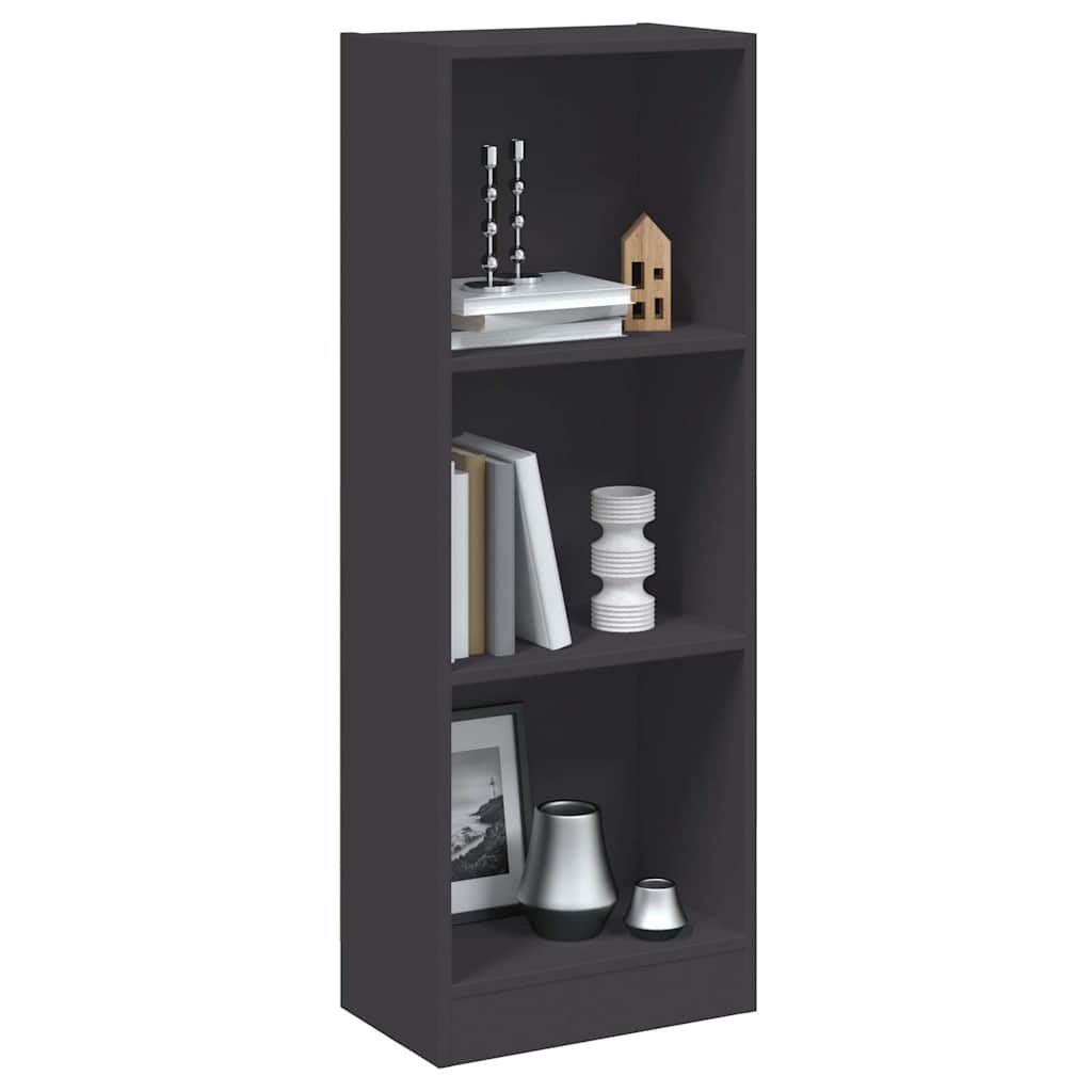 vidaXL 3-tasoinen kirjahylly harmaa 40x24x109 cm tekninen puu