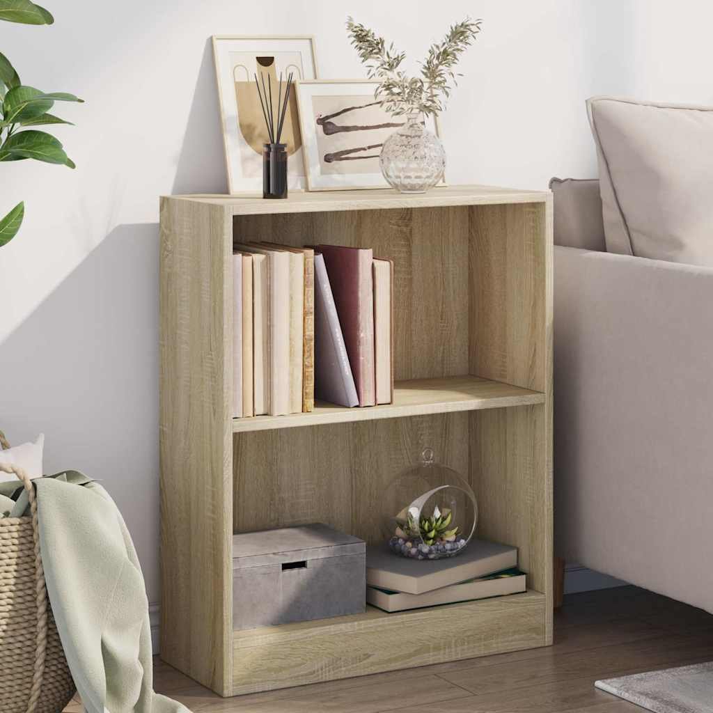 vidaXL Kirjahylly Sonoma-tammi 60x24x76 cm tekninen puu