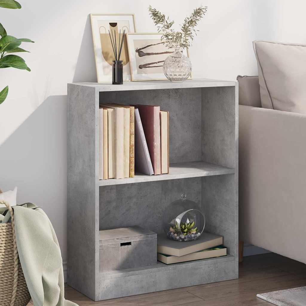 vidaXL Kirjahylly betoninharmaa 60x24x76 cm tekninen puu