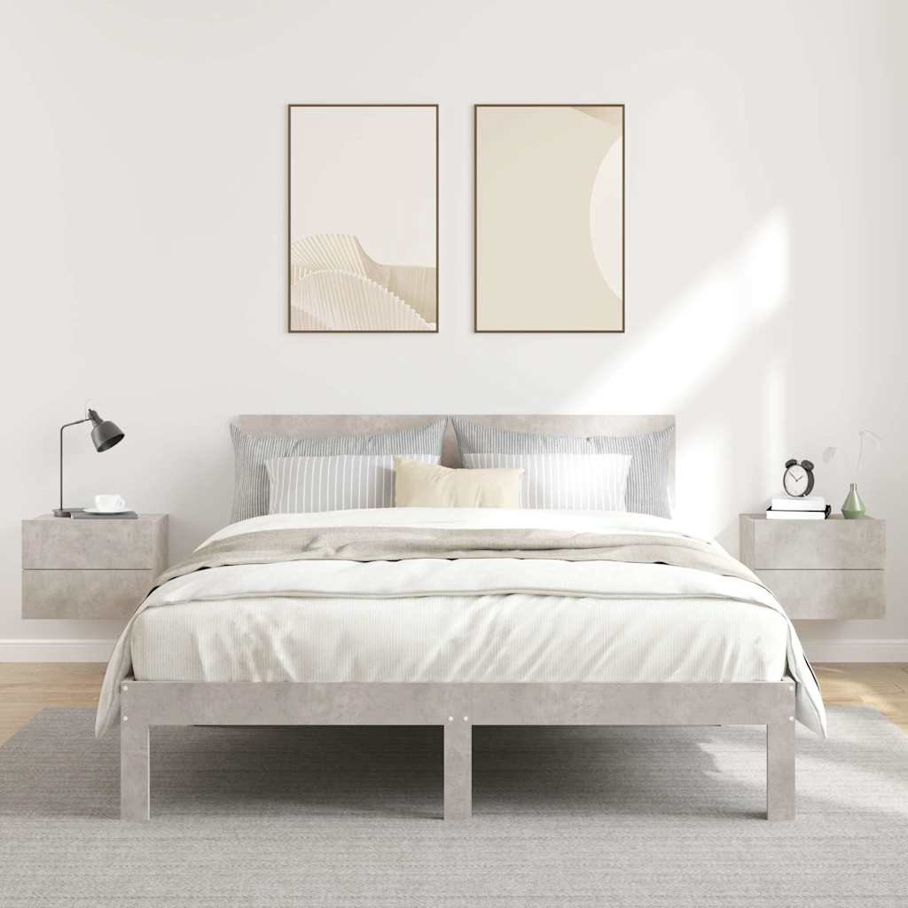 vidaXL Yöpöydät 2 kpl betoninharmaa 40x30x30 cm tekninen puu
