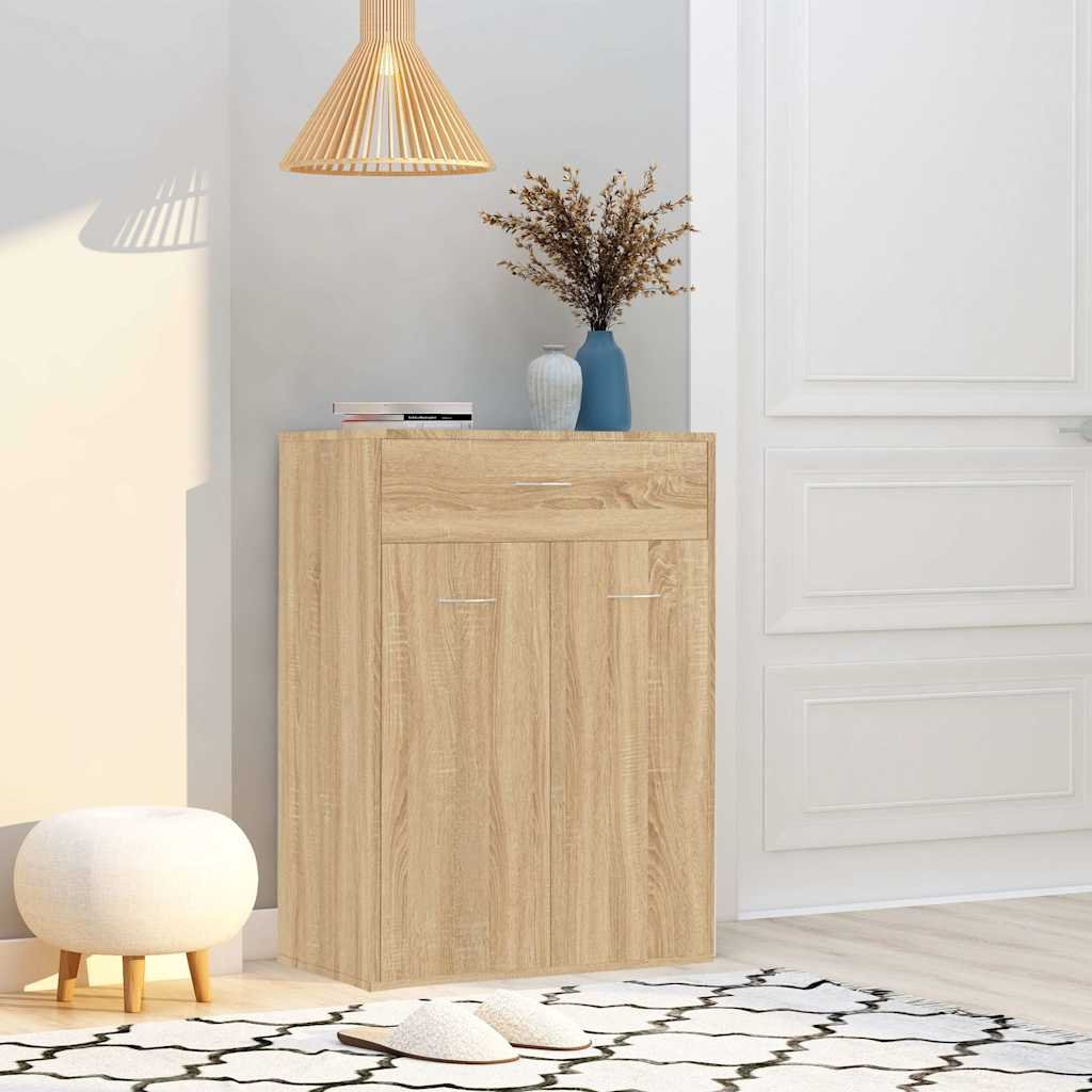 vidaXL Kenkäkaappi Sonoma-tammi 60x35x84 cm tekninen puu