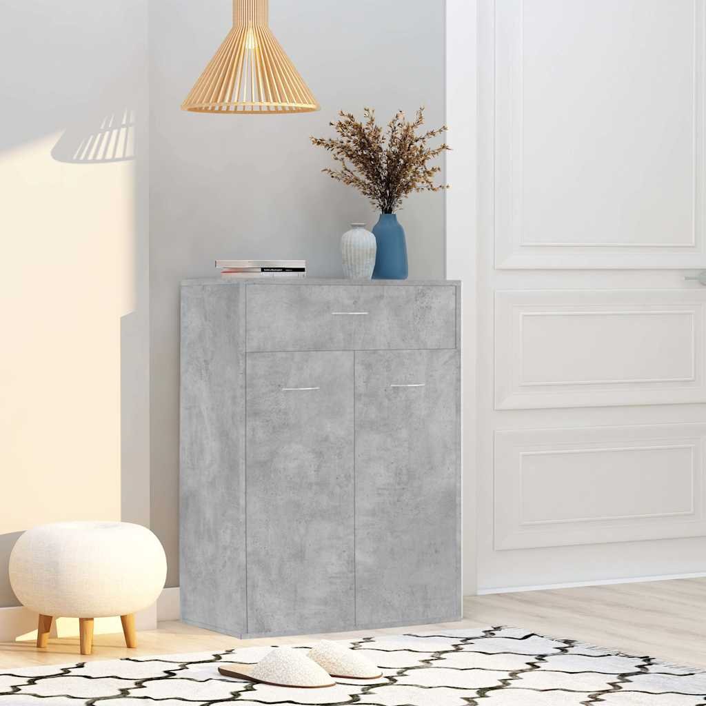vidaXL Kenkäkaappi betoninharmaa 60x35x84 cm tekninen puu