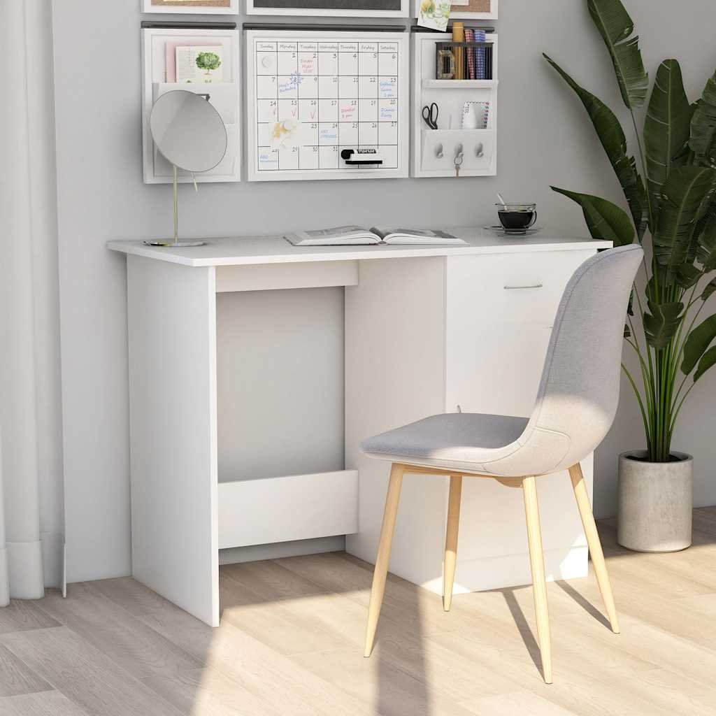 vidaXL Työpöytä valkoinen 100x50x76 cm tekninen puu