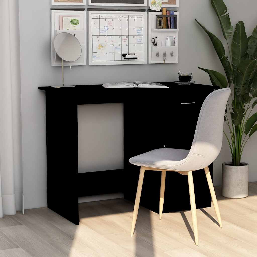 vidaXL Työpöytä musta 100x50x76 cm tekninen puu