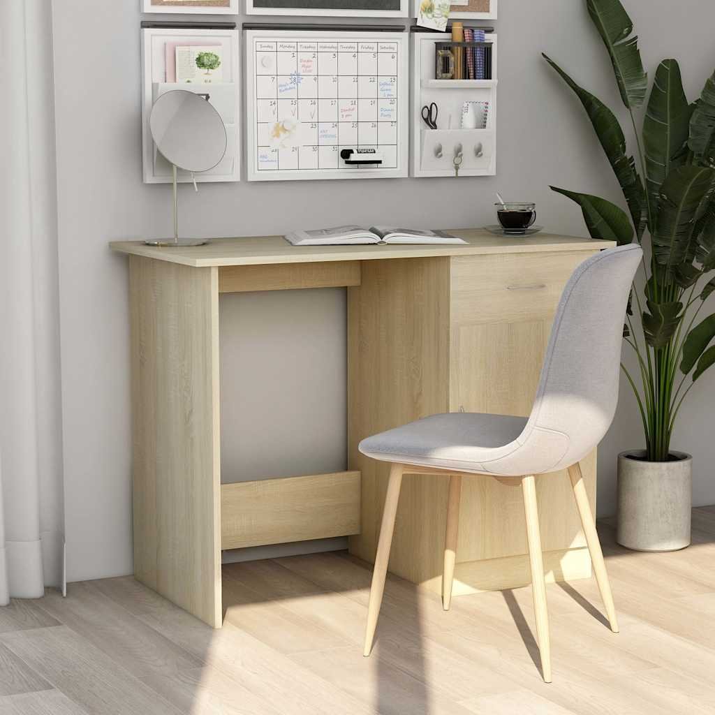 vidaXL Työpöytä Sonoma-tammi 100x50x76 cm tekninen puu