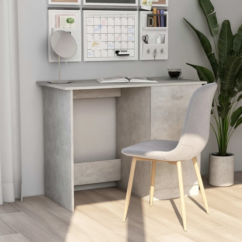 vidaXL Työpöytä betoninharmaa 100x50x76 cm tekninen puu