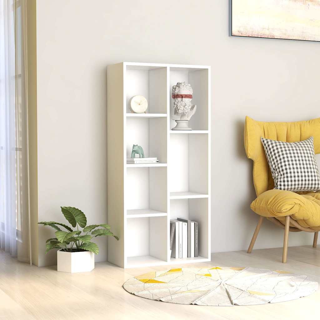 vidaXL Kirjahylly valkoinen 50x25x106 cm tekninen puu