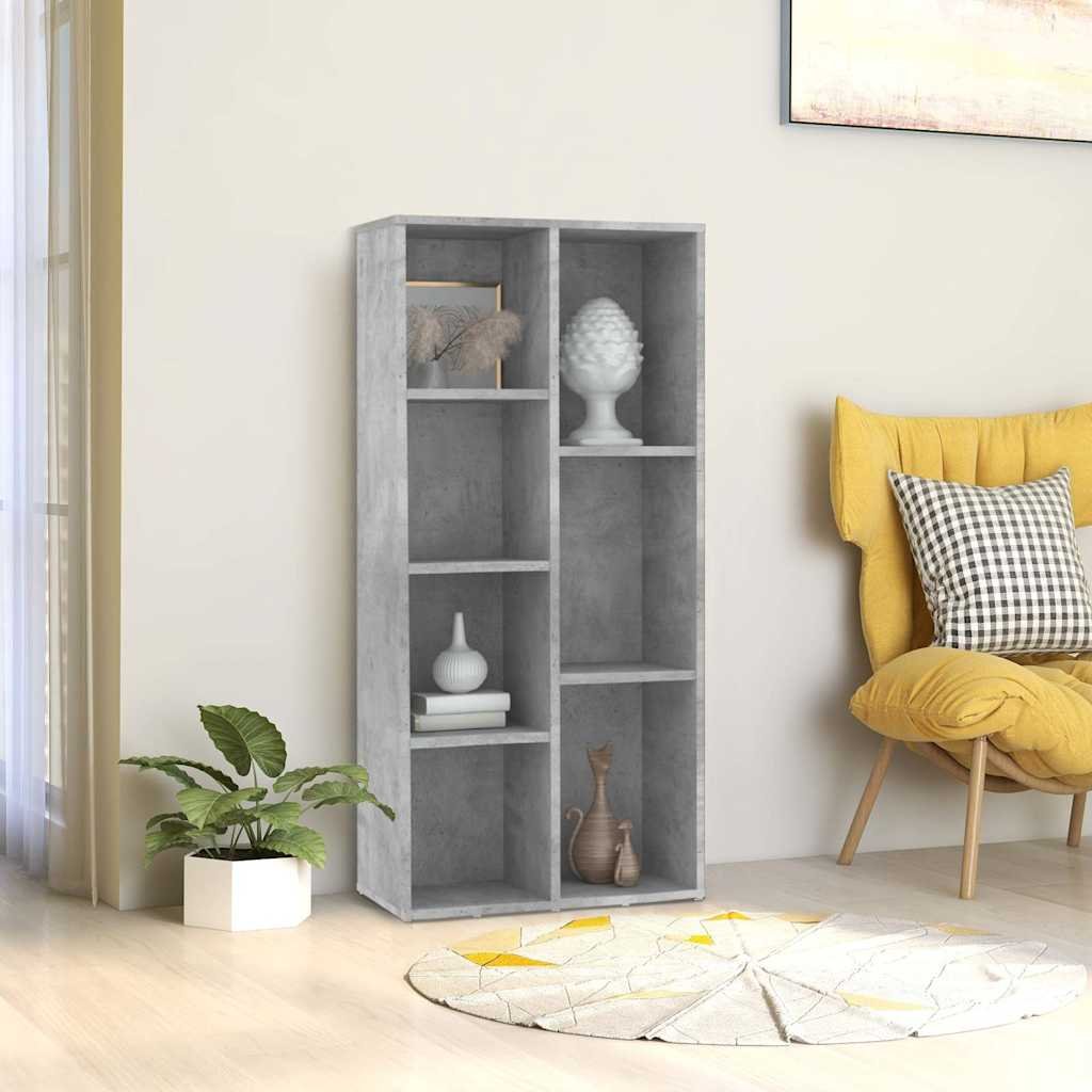 vidaXL Kirjahylly betoninharmaa 50x25x106 cm tekninen puu