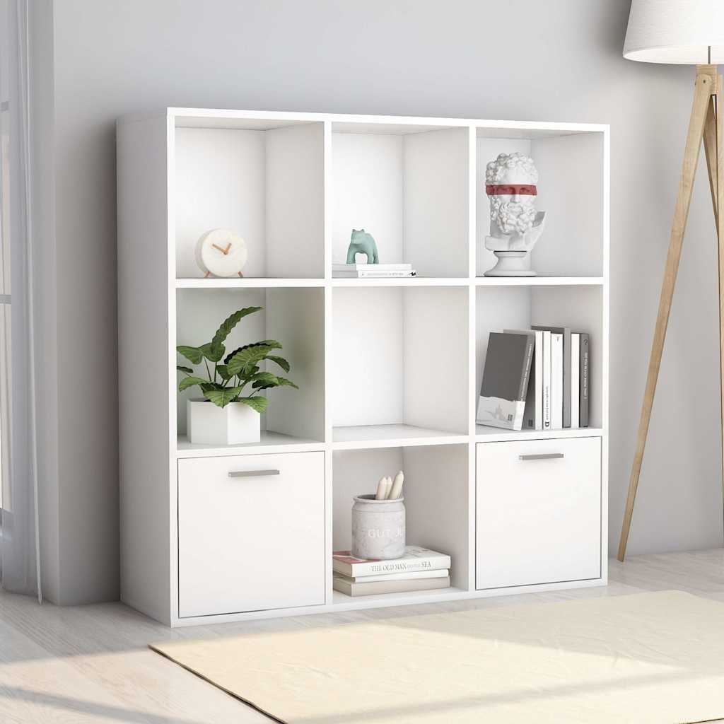 vidaXL Kirjahylly valkoinen 98x30x98 cm tekninen puu