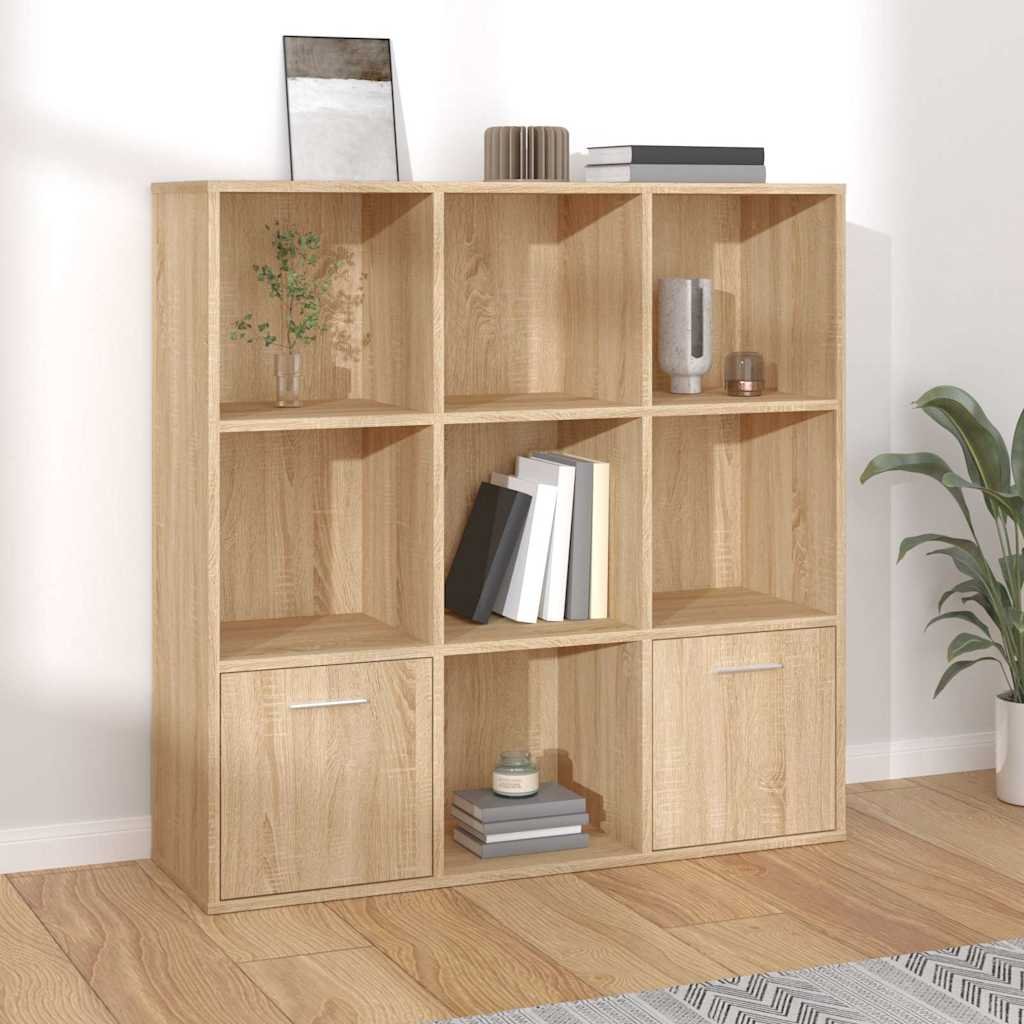 vidaXL Kirjahylly Sonoma-tammi 98x30x98 cm tekninen puu