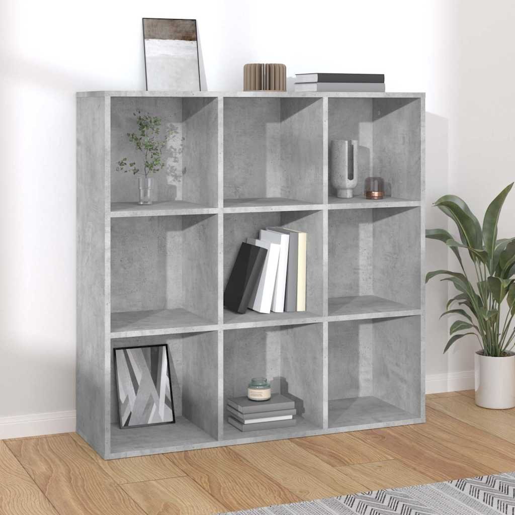 vidaXL Kirjahylly betoninharmaa 98x29x97,5 cm tekninen puu