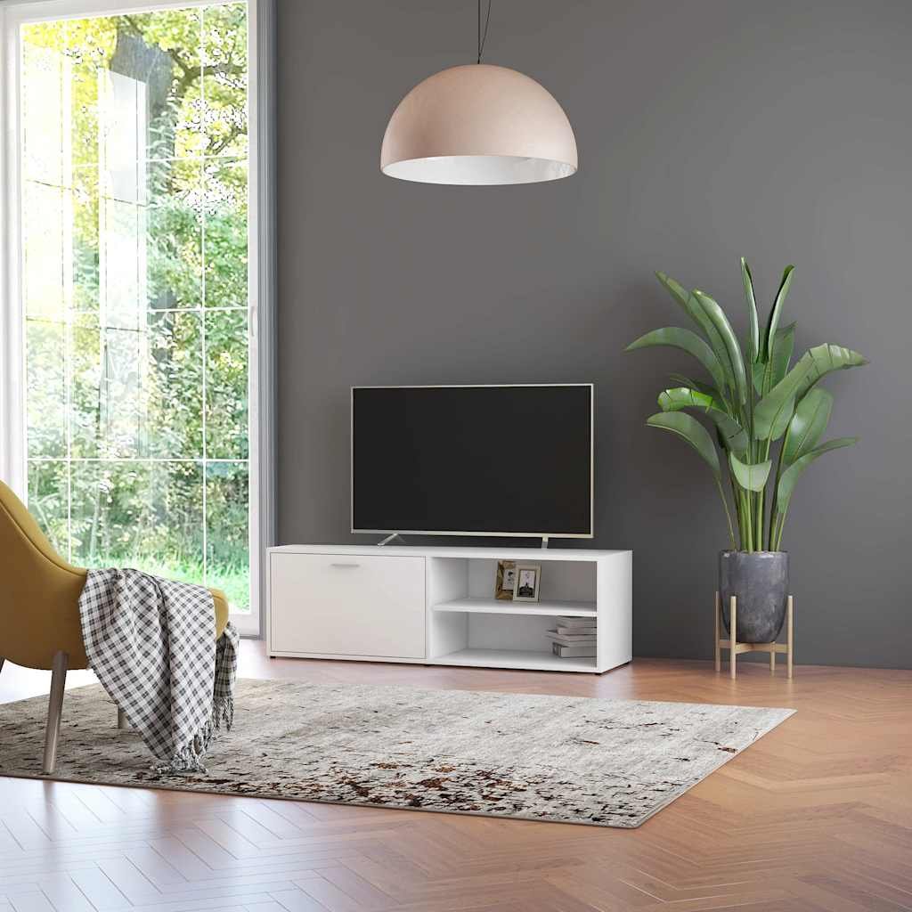vidaXL TV-taso valkoinen 120x34x37 cm tekninen puu
