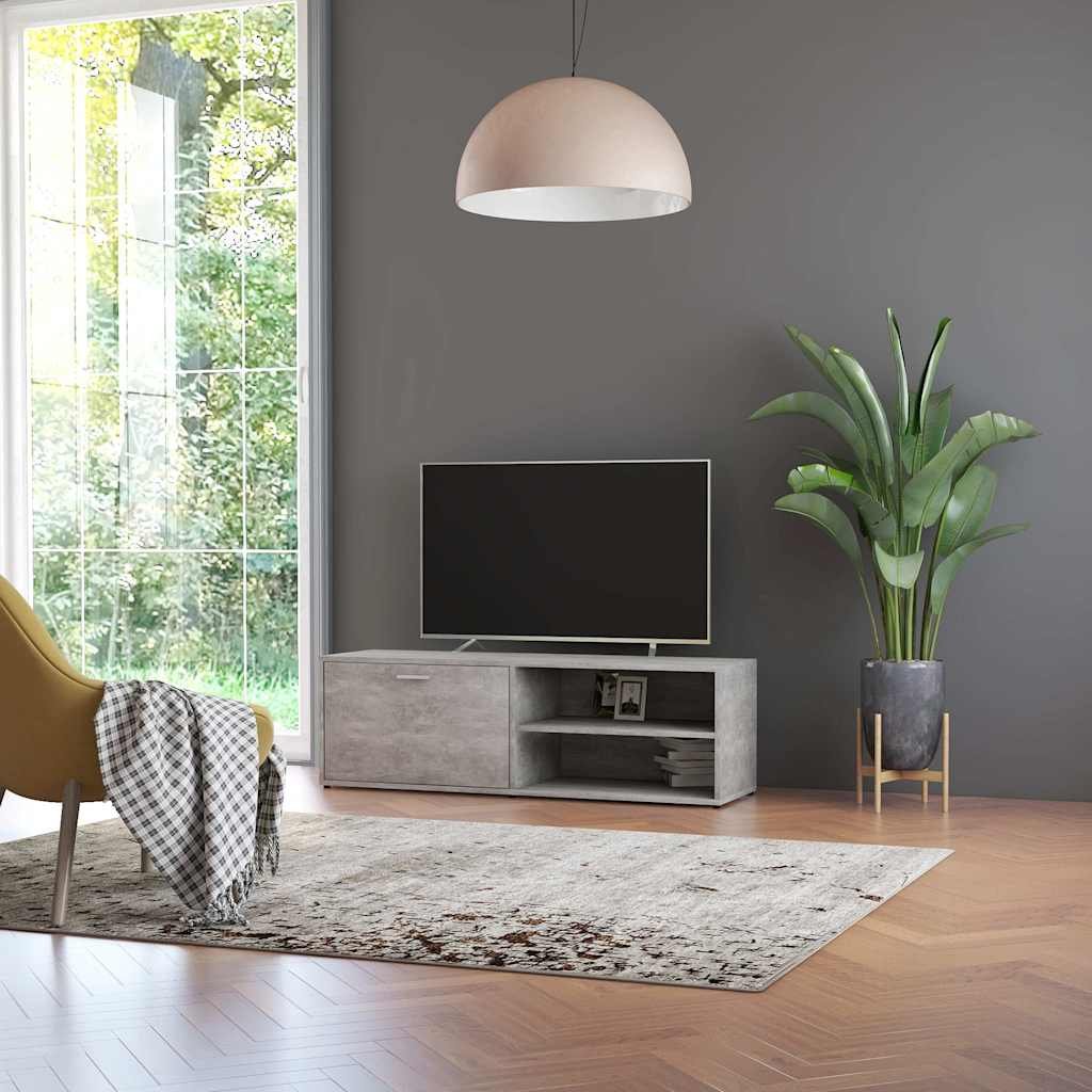 vidaXL TV-taso betoninharmaa 120x34x37 cm tekninen puu