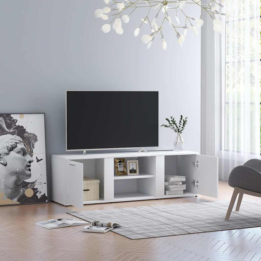 vidaXL TV-taso valkoinen 120x34x37 cm tekninen puu