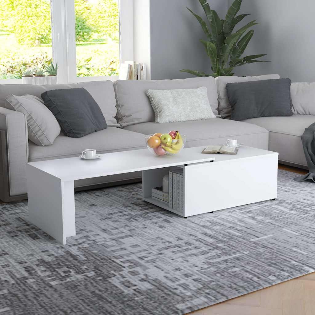 vidaXL Sohvapöytä valkoinen 150x50x35 cm tekninen puu