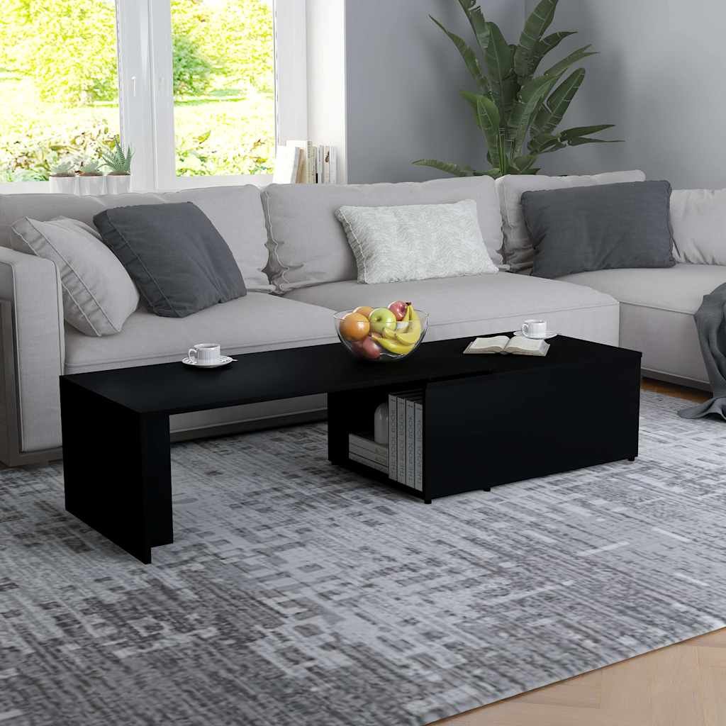 vidaXL Sohvapöytä musta 150x50x35 cm tekninen puu