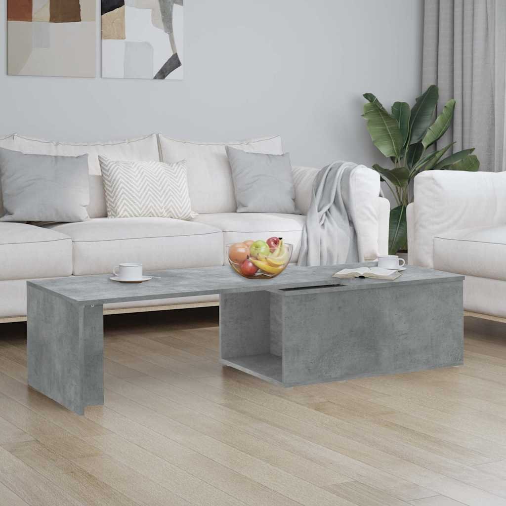 vidaXL Sohvapöytä betoninharmaa 150x50x35 cm lastulevy