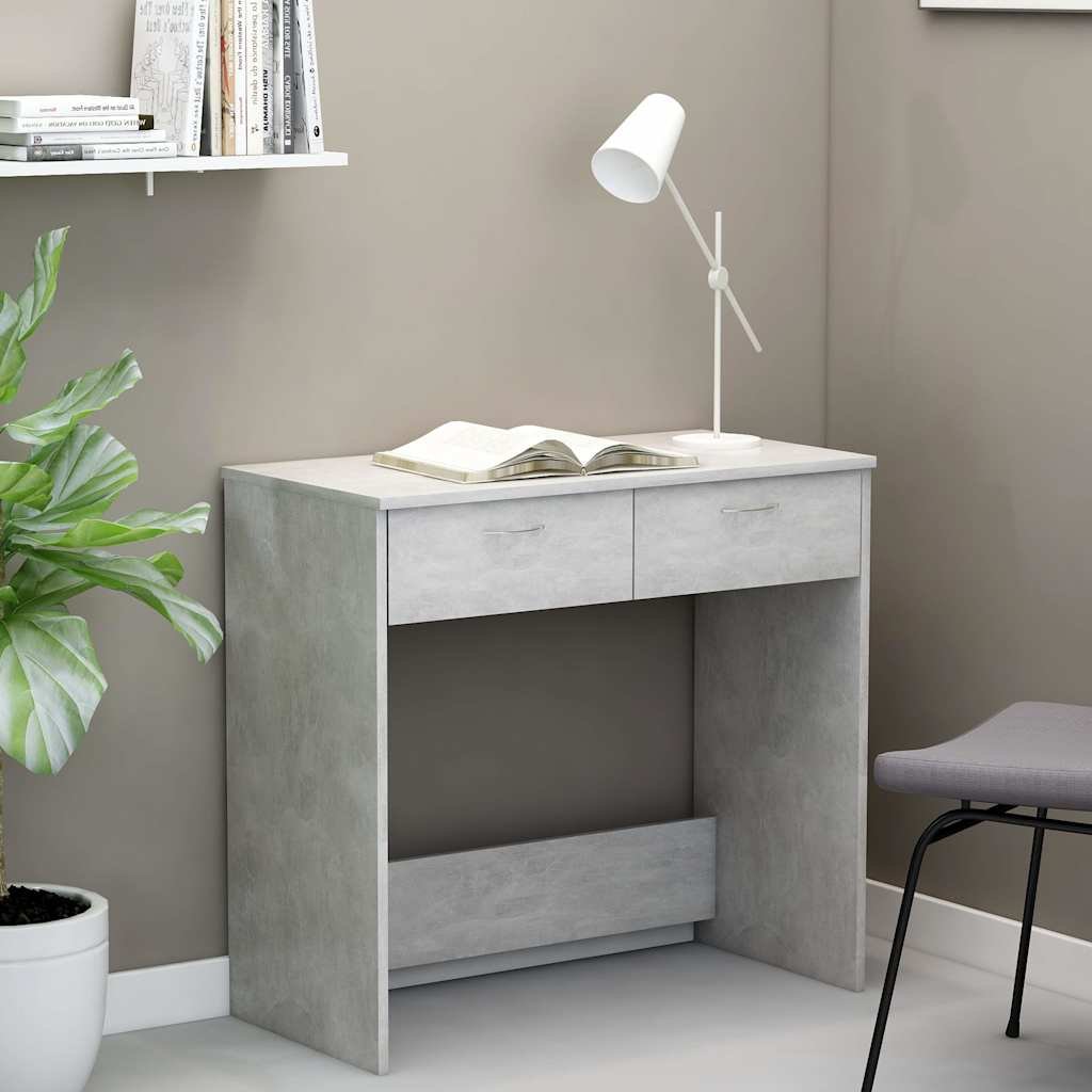 vidaXL Työpöytä betoninharmaa 80x40x75 cm tekninen puu