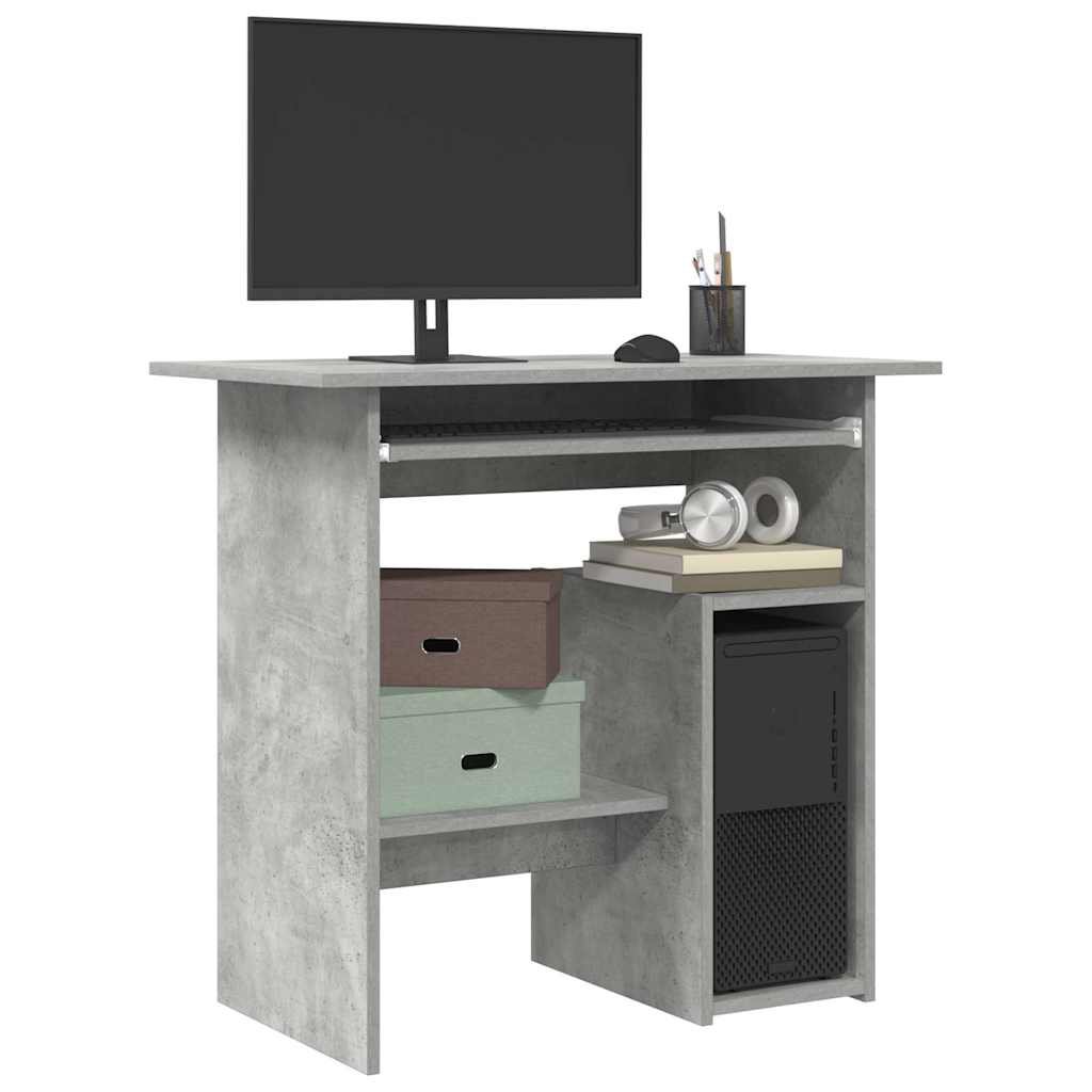 vidaXL Työpöytä betoninharmaa 80x45x74 cm tekninen puu