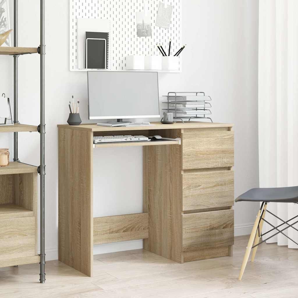 vidaXL Työpöytä Sonoma-tammi 90x45x76 cm tekninen puu