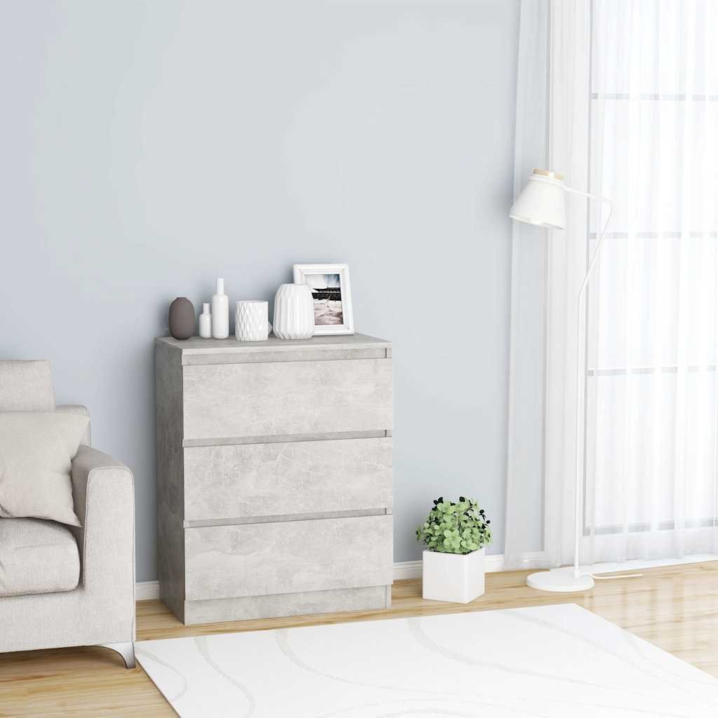 vidaXL Senkki betoninharmaa 60x35x76 cm tekninen puu