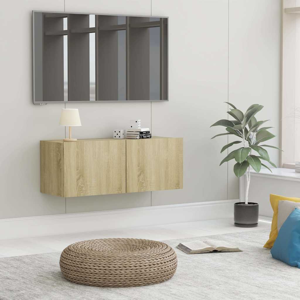 vidaXL TV-taso Sonoma-tammi 80x30x30 cm tekninen puu