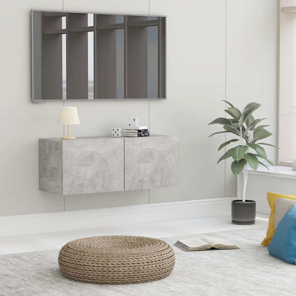 vidaXL TV-taso betoninharmaa 80x30x30 cm tekninen puu