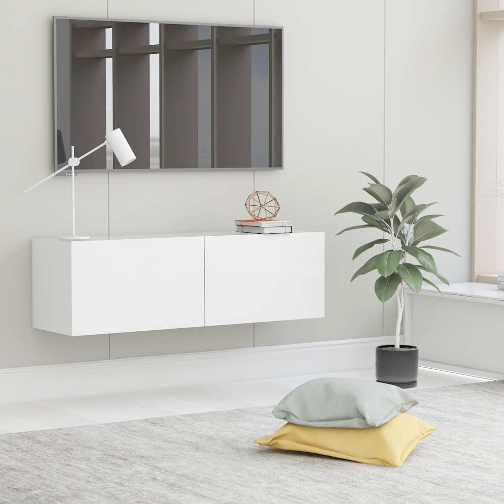 vidaXL TV-taso valkoinen 100x30x30 cm tekninen puu