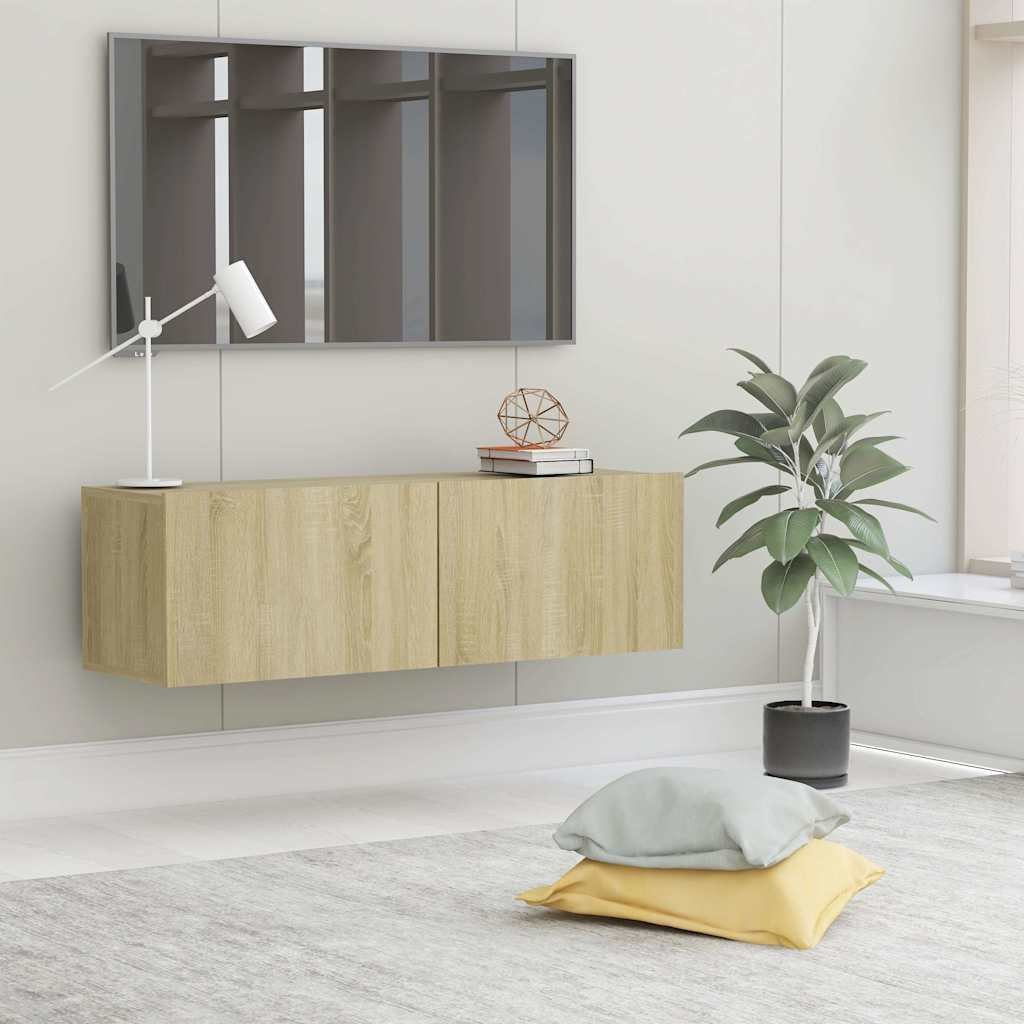 vidaXL TV-taso Sonoma-tammi 100x30x30 cm tekninen puu
